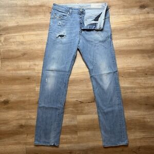 Diesel Buster Jeans Men 31x30 Blue Slim Tapered Stretch Medium Wash Thrash 084NV